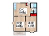 安行グリーンハイツ 2DKの間取り