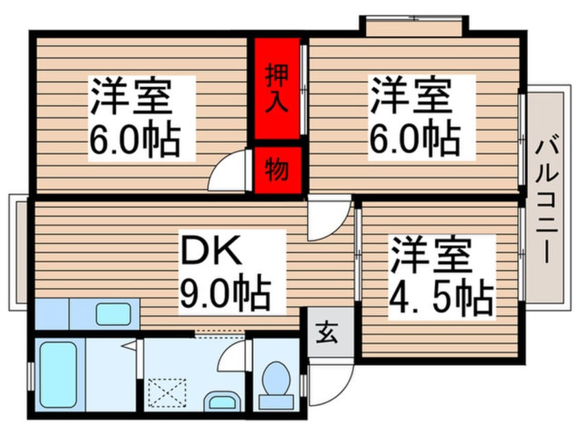間取図 サンウィングＢ
