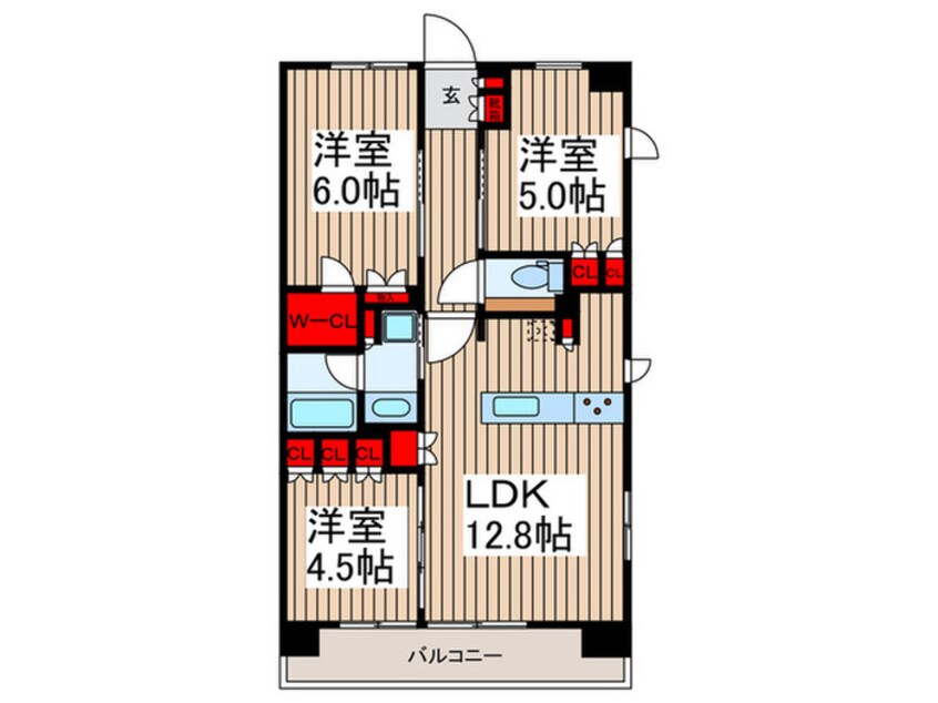 間取図 クリオ町屋サザンマークス(1202)