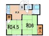 原荘 2Kの間取り