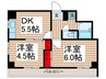 モンシェ－ル三ノ輪 2DKの間取り
