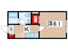 ＢＲＩＸ葛城 1Kの間取り