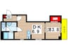 カノン 1DKの間取り