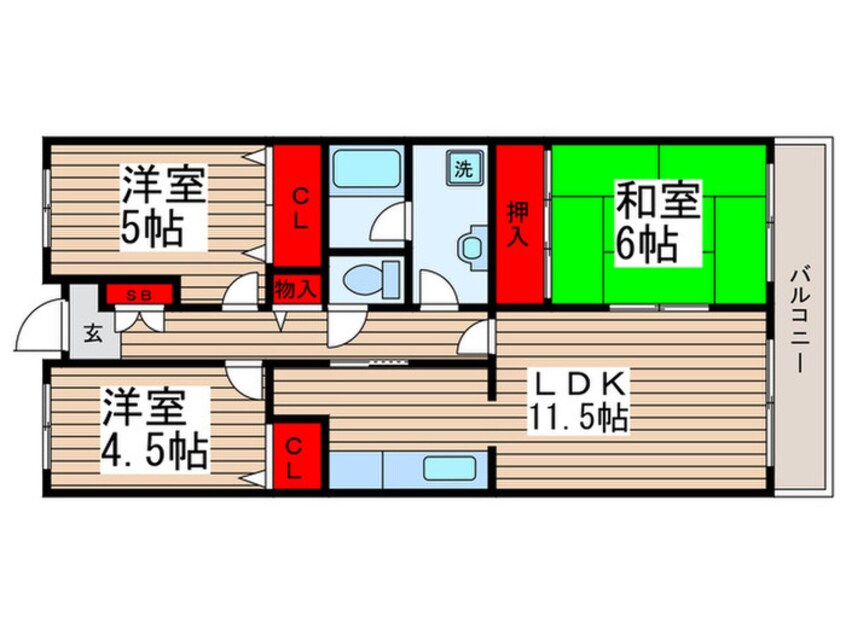 間取図 レインボーヒルズ２１