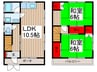 川口市芝2丁目貸家 2LDKの間取り