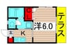 カ－サソレイユ梅島 1Kの間取り