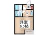ボヌール蒲生 1Kの間取り