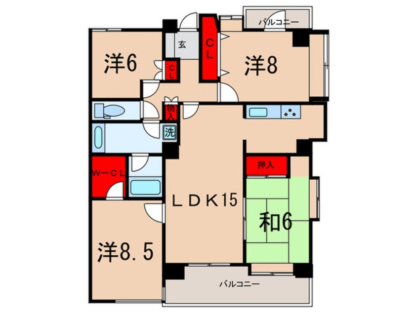 間取図 ハイツ上鷺(408)