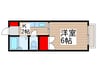 エクセレンス荻野 1Kの間取り
