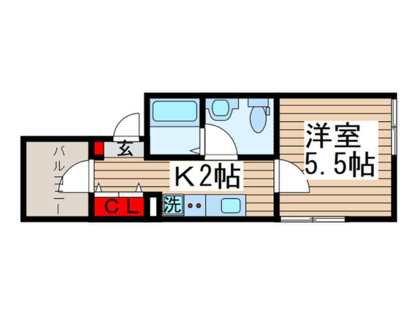 間取図 Ｆｌｅｕｒ　ｃｈｉｂａ