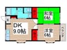 サンセイハイツ 2DKの間取り