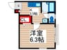 リリックコートスカイⅡ 1Kの間取り