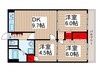 小栗原住宅１号棟（607） 3DKの間取り