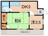 内田ハウス 2DKの間取り