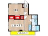 月村マンションＮｏ．１０ 1LDKの間取り