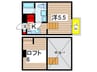 JOELLE白旗 1Kの間取り
