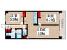 レジディア南千住 2LDKの間取り