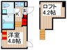 ROSSO五反野 1Kの間取り