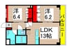 グランベル・ハウスⅡ 2LDKの間取り