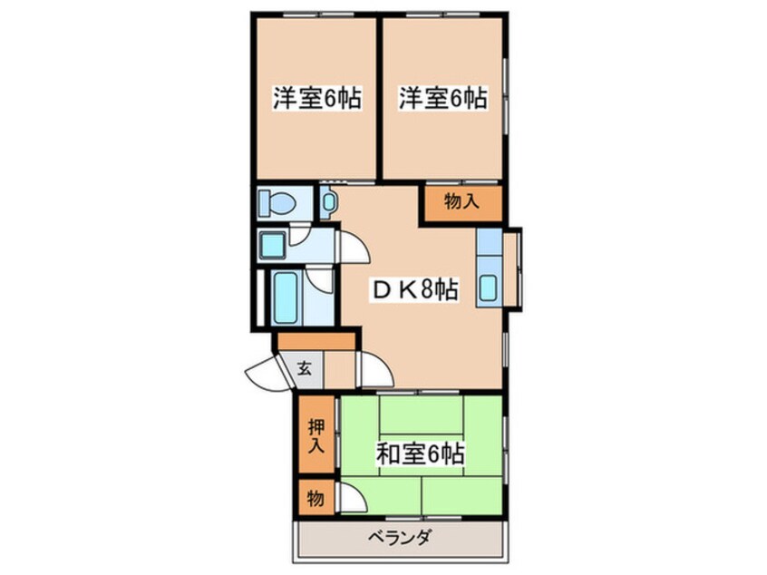 間取図 パレスフカワ