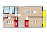 グレースハイム 2LDKの間取り
