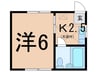 Kハイツ 1Kの間取り