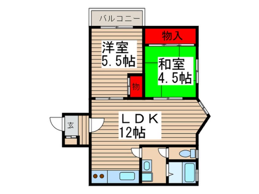 間取図 ハイツエバグリーン津田沼