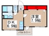 ボヌールＣ棟 1DKの間取り