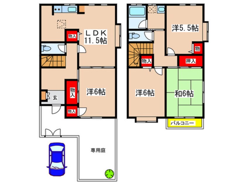 間取図 金程２丁目テラスハウス