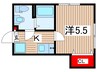 Ruhe南小岩 1Kの間取り
