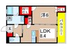 安藤第二ハイツ 1LDKの間取り