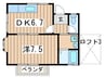 コ－ポＫ－２ 1DKの間取り
