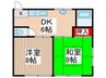 青木荘 2DKの間取り