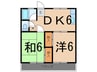 ロスピック森戸 2DKの間取り
