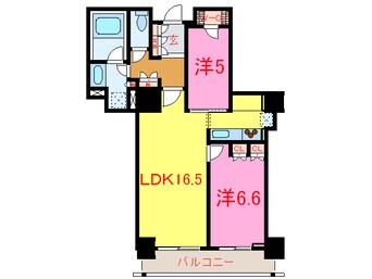 間取図 ﾊﾟ-ｸﾀﾜ-芝浦ﾍﾞｨﾜ-ﾄﾞ･ｱ-ﾊﾞﾝｳｨﾝｸﾞ