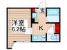 グランクオール竹ノ塚 1Kの間取り