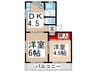 コーポ嶋田 Ⅱ 2DKの間取り