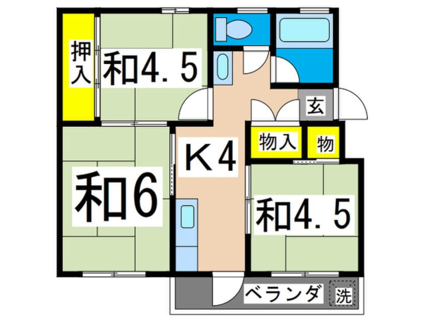 間取図 東芝杉田コーポ４号棟（433）