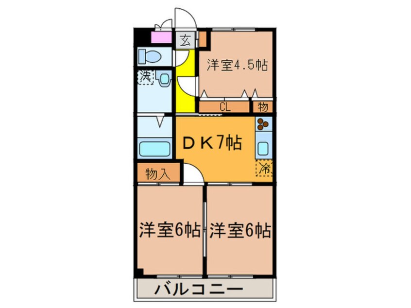 間取図 ハイムチェリ－Ｂ