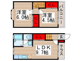 間取図 テラス・ラフォーレＷ－２