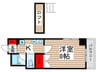 フェリス蔵元 1Kの間取り