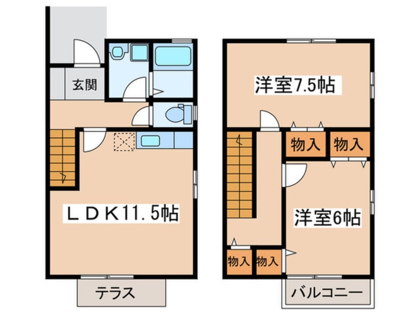 間取図 タウンハウス　セリージュ　Ａ