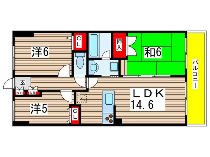 間取り図 ｴｺﾛｼﾞ-千葉みなとﾚｼﾞﾃﾞﾝｽ