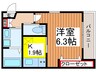 ＨＥＢＥＬ宮原 1Kの間取り