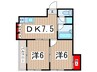 ア－ガスヒルズ１１ 2DKの間取り