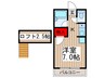 フローラハイム 1Kの間取り
