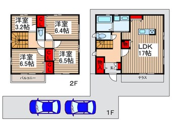 間取図 膝丸戸建貸家Ｄ棟