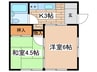 コスモハイツ 2Kの間取り