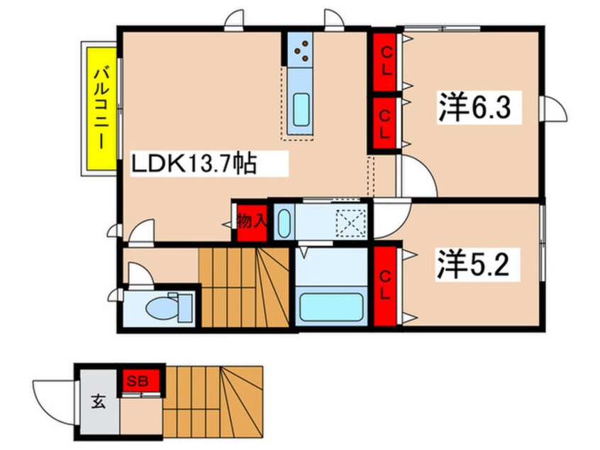 間取図 リヴェールメゾンB