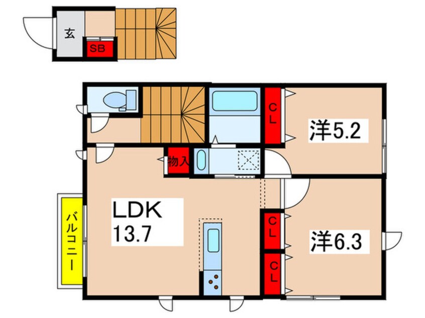 間取図 リヴェールメゾンB